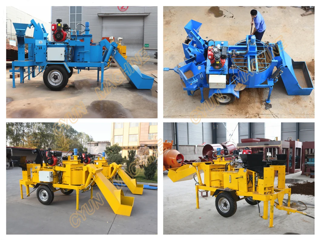 Hm M7mi Manual Diesel Engine Hydraform Interlocking Clay Block and Brick Making Machine