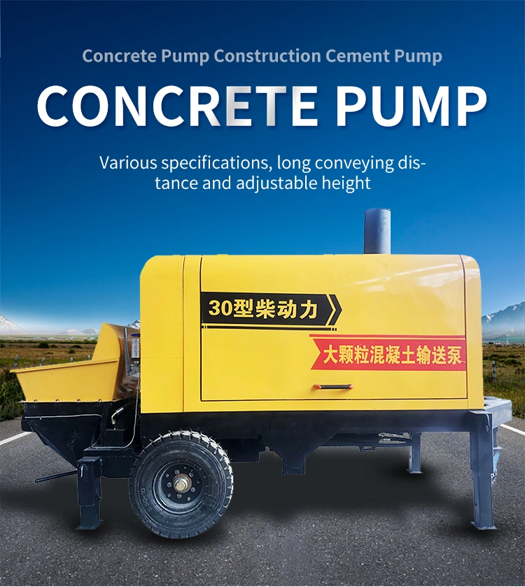Portable Mobile Diesel Electric Trailer Mounted Mini Concrete Conveying Pumping Machine Cement Mixer Pump