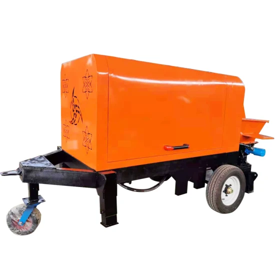 Portable Mobile Diesel Electric Trailer Mounted Mini Concrete Conveying Pumping Machine Cement Mixer Pump